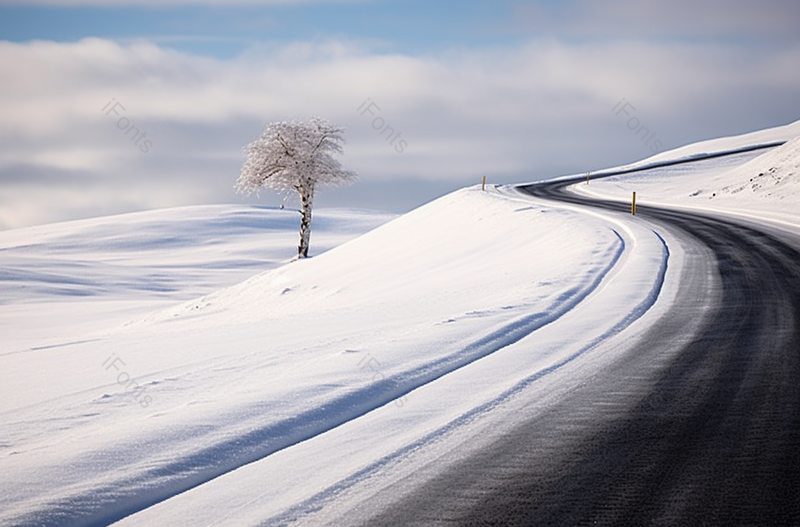 欧洲,冰岛,在冰雪覆盖的道路上行驶,穿越冬季景,高清,摄影图,摄影图片,图片大全,摄影图免费下载